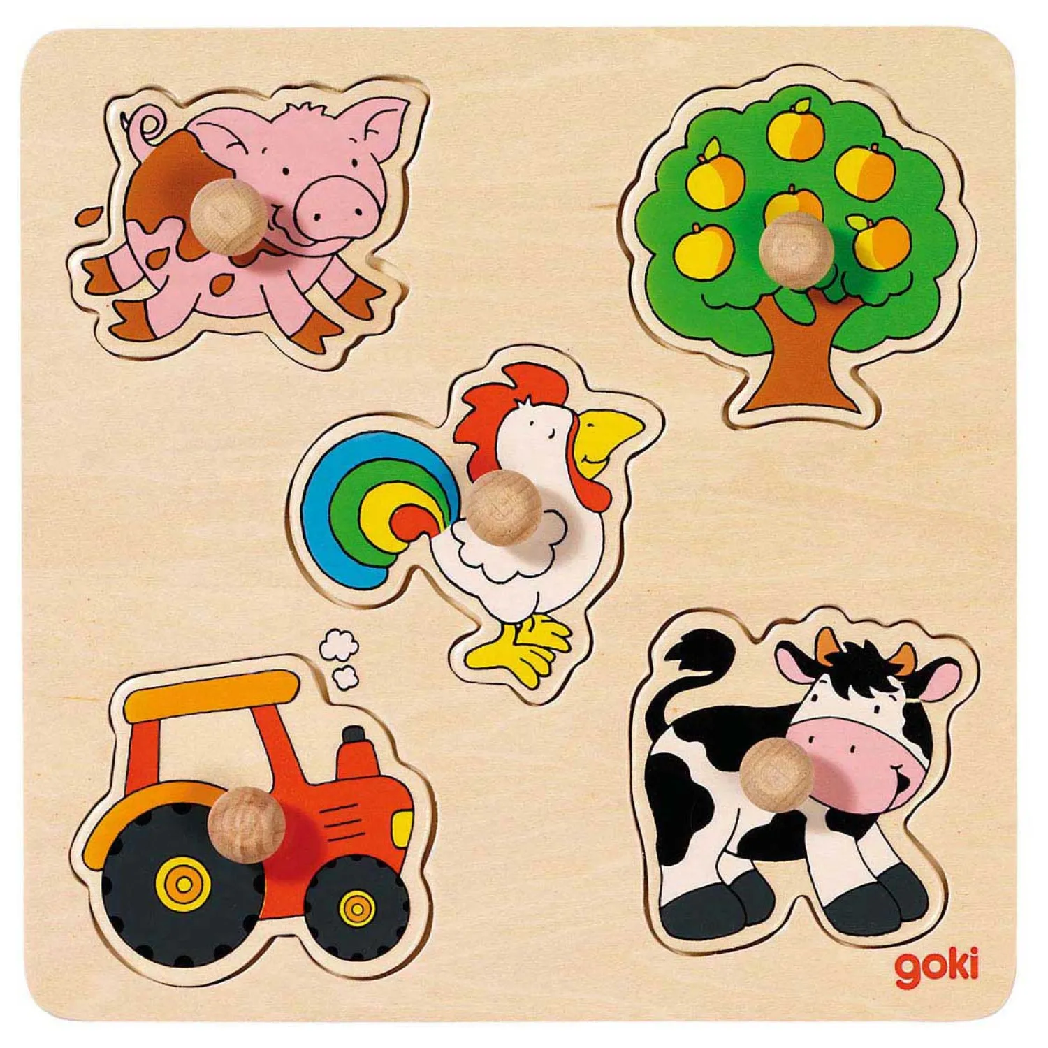 Goki Houten Noppenpuzzel Boerderij Best