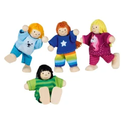Goki Houten Poppenhuis Poppen Flexibel Kinderen, 4st. Discount
