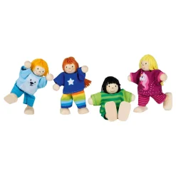 Goki Houten Poppenhuis Poppen Flexibel Kinderen, 4st. Discount