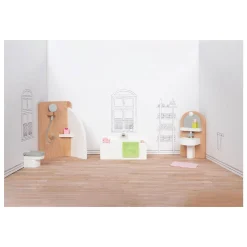 Houten Poppenmeubels Badkamer, 10dlg.-Goki Discount