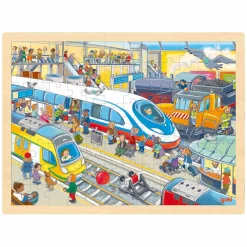 Houten Puzzel Treinstation, 96st.>Goki New