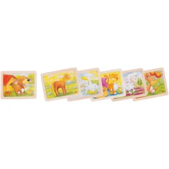 Goki Houten Puzzels Dieren, set van 6 Online