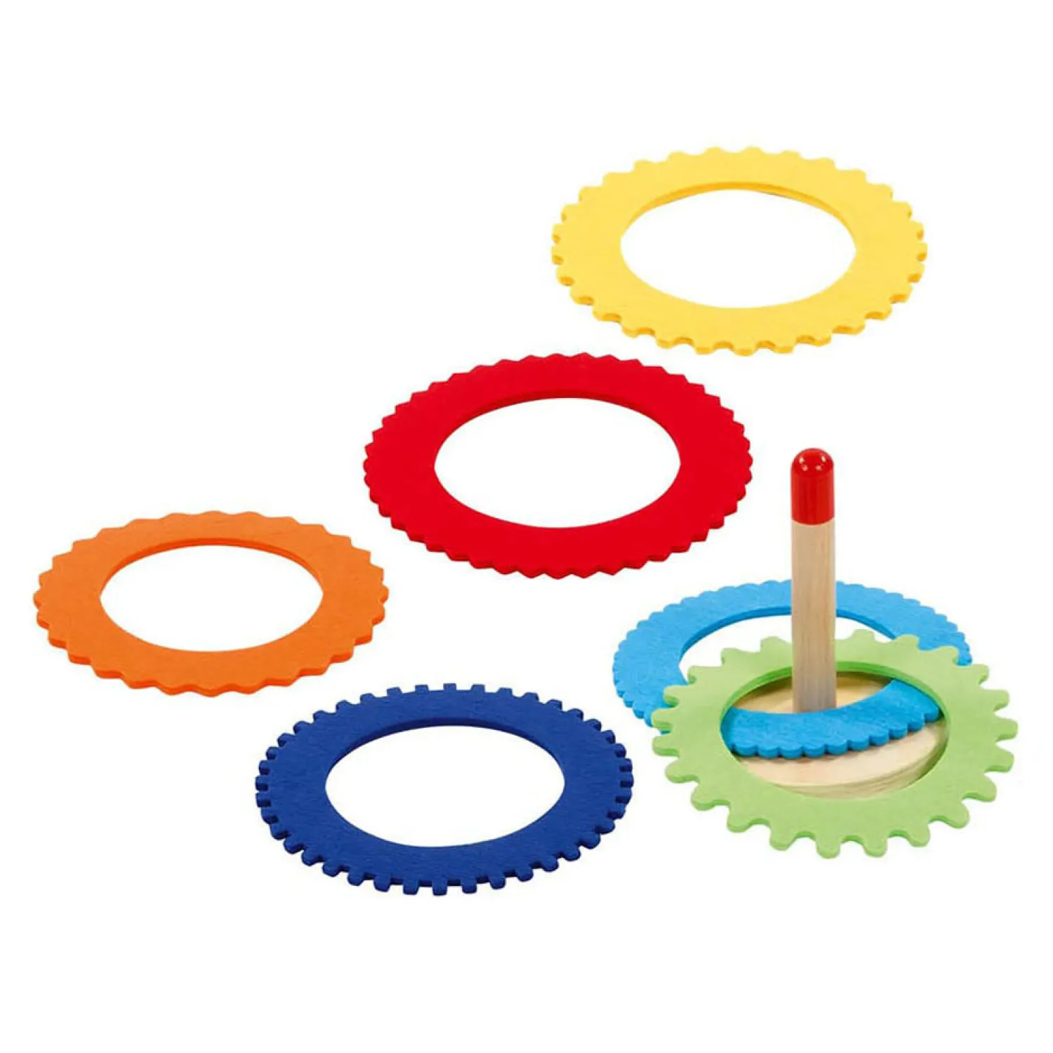 Houten Ringwerpspel met 6 Vilt Ringen>Goki Outlet