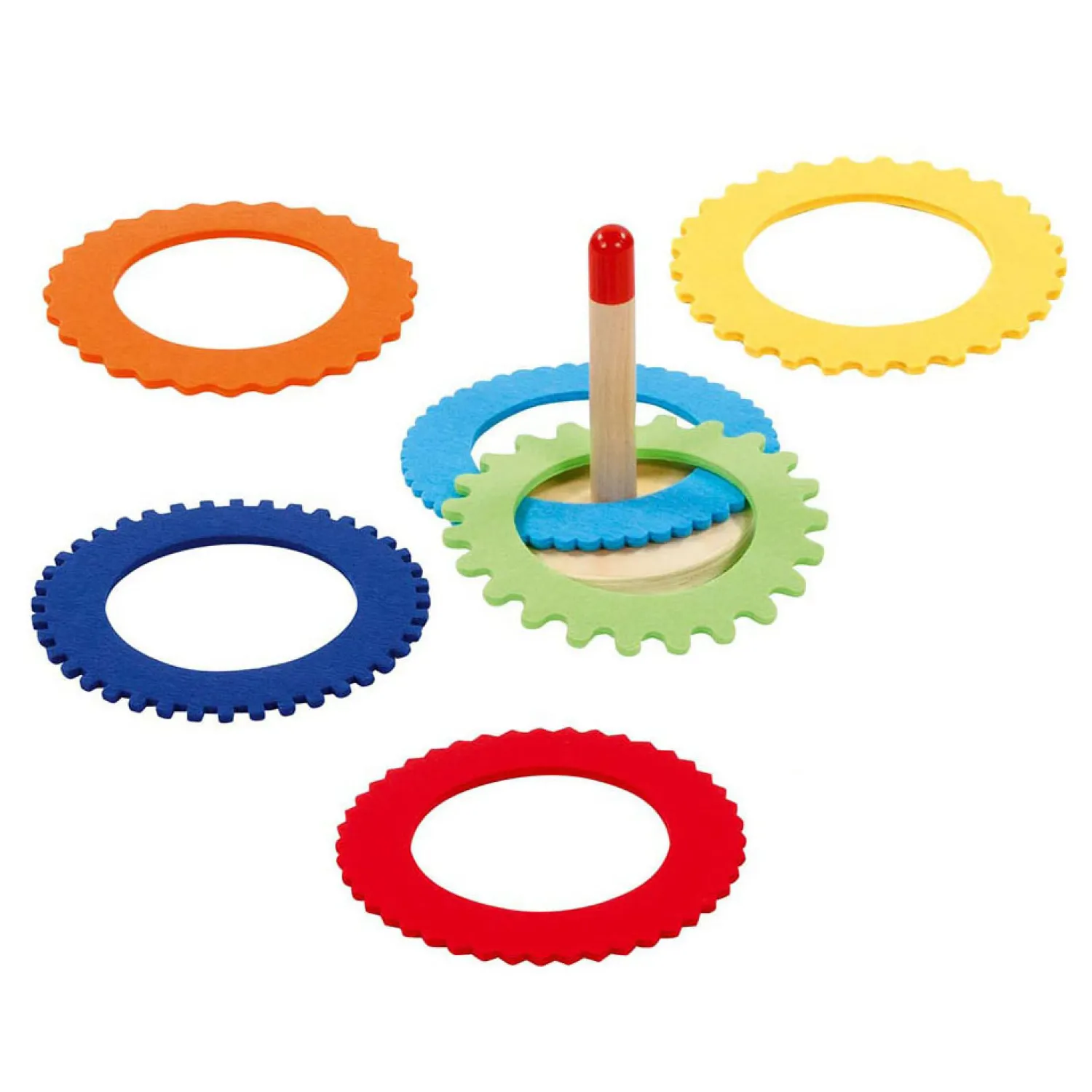 Houten Ringwerpspel met 6 Vilt Ringen>Goki Outlet