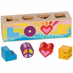 Houten Sorteerbox Vormenstoof Love - 5dlg.-Goki Hot
