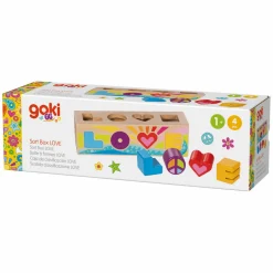 Houten Sorteerbox Vormenstoof Love - 5dlg.-Goki Hot