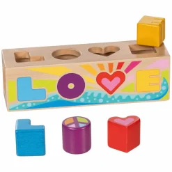 Houten Sorteerbox Vormenstoof Love - 5dlg.-Goki Hot