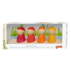 Houten Speelfiguren in een Boot, 5dlg.>Goki