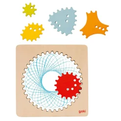 Goki Houten Spirograaf Tekenset, 6dlg. New