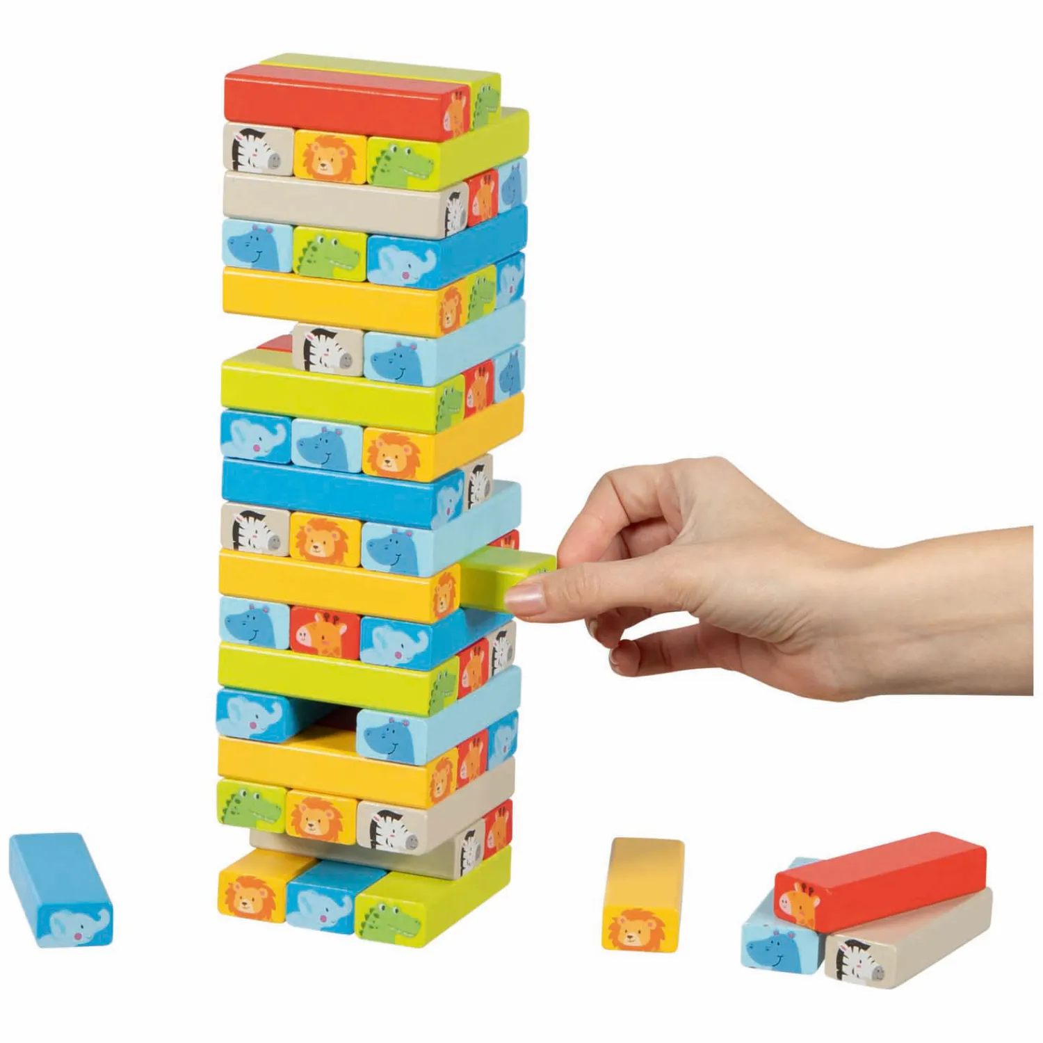 Houten Stapelspel met Diermotieven-Goki Clearance