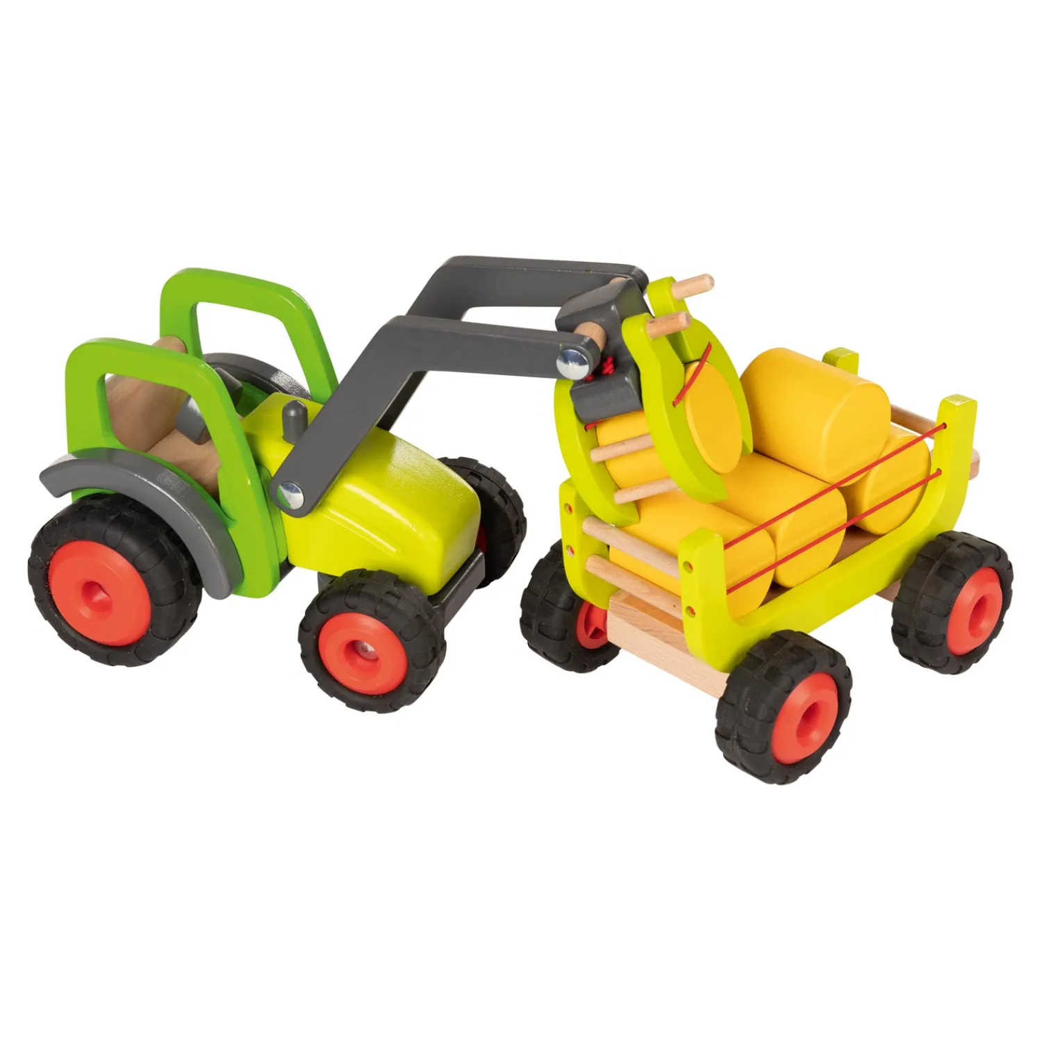 Houten Tractor met Hooiwagen>Goki Outlet