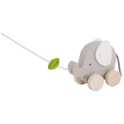 Houten Trekdier Olifant met Blad>Goki