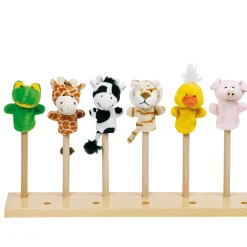 Pluche Vingerpop Dier, 6st.>Goki New