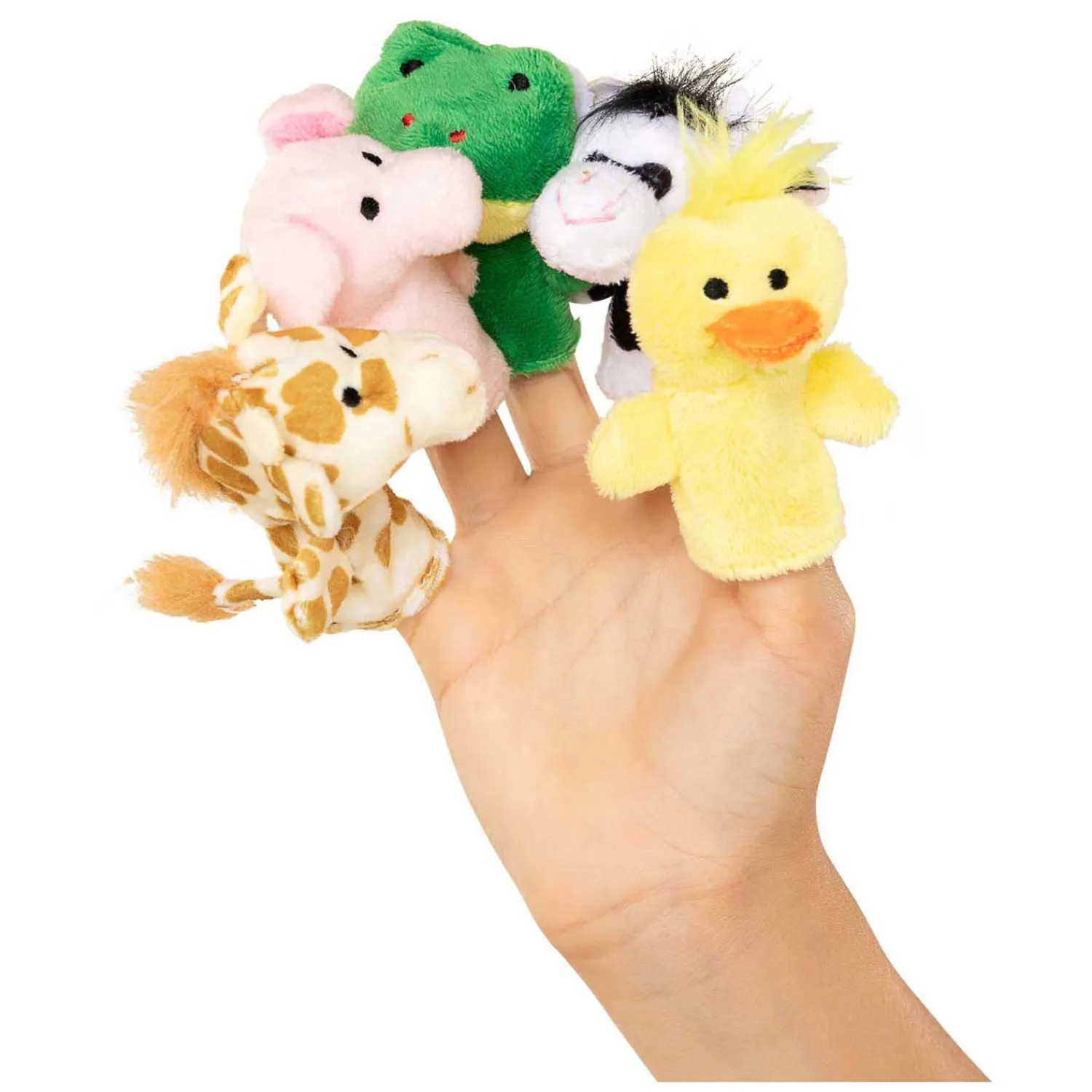 Pluche Vingerpop Dier, 6st.>Goki New