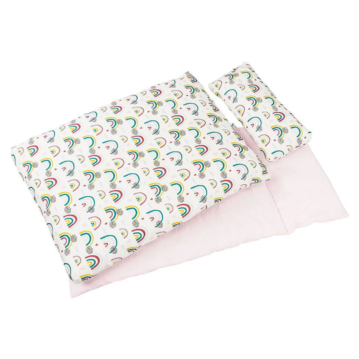 Poppen Beddengoedset Regenboog, 3dlg.-Goki Discount