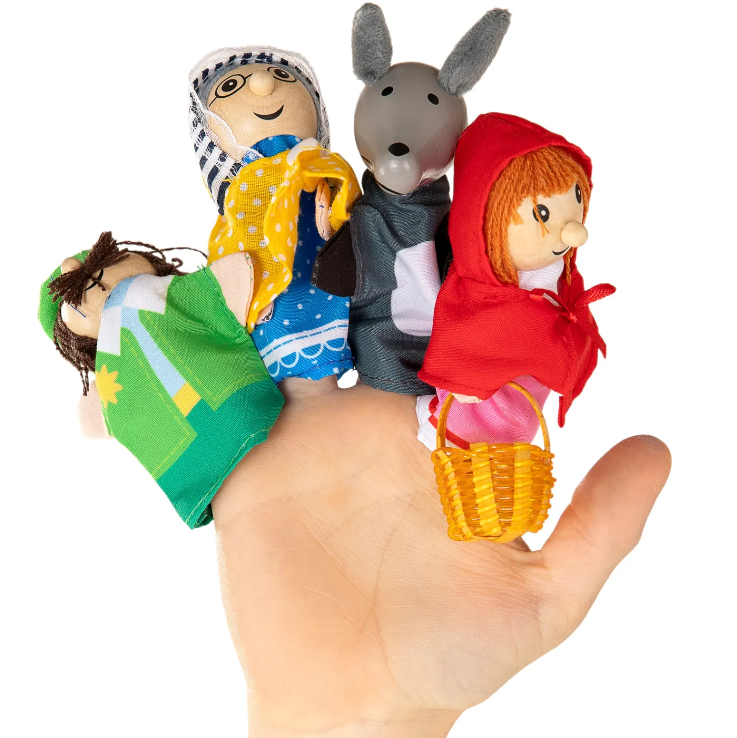 Vingerpoppen Roodkapje, 4st.-Goki Online