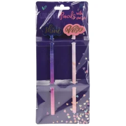 Grijze Schoolpotloden Roze/Paars, 2st.-