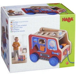 Houten Trekfiguur Brandweerauto-Haba Sale