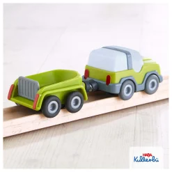 Kullerbu Houten Knikkerbaan Terreinwagen met Aanhanger><noscript><img width=