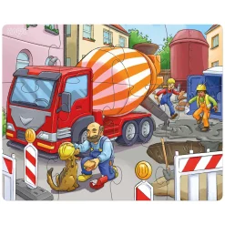 Puzzels Bouwvoertuigen 3in1-Haba