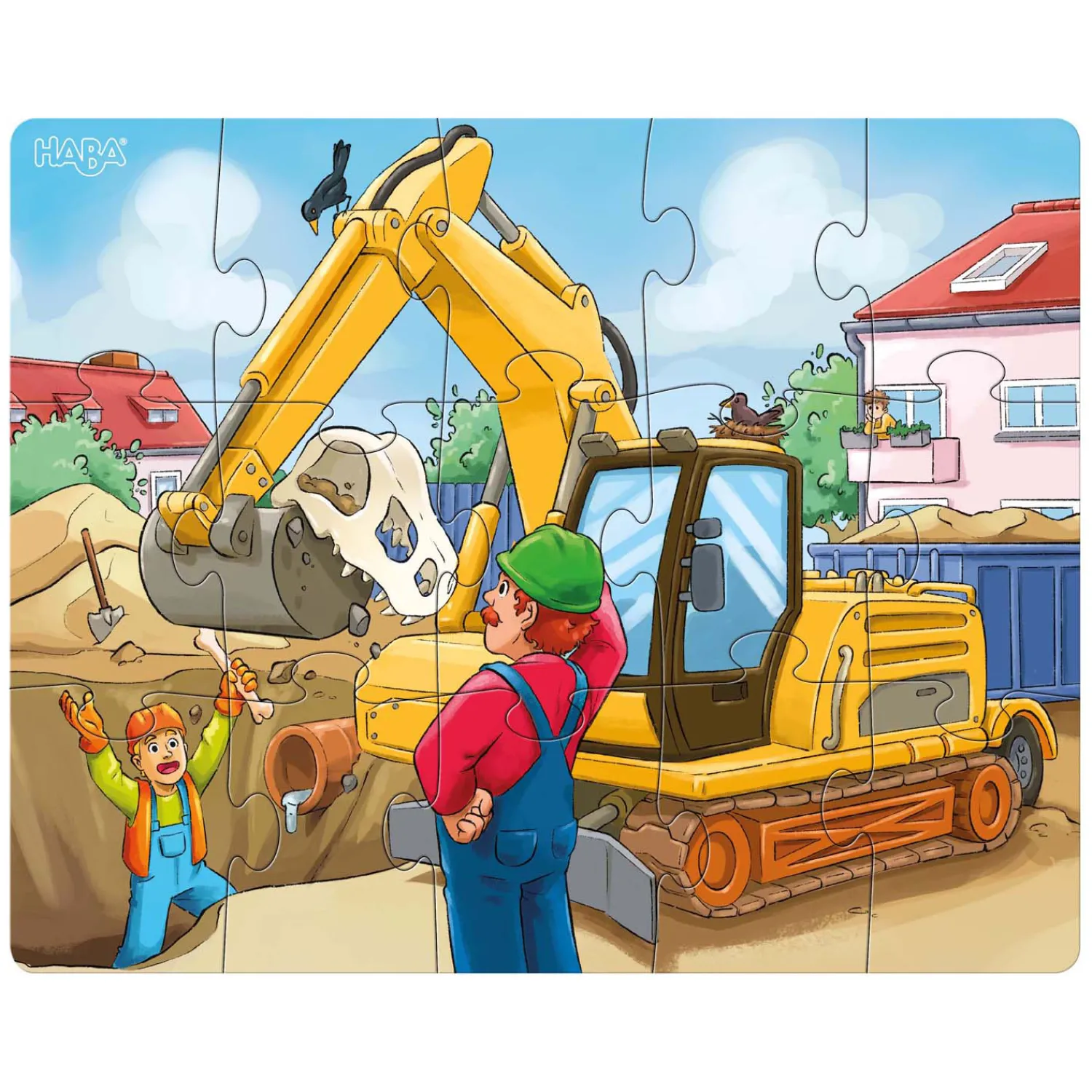 Puzzels Bouwvoertuigen 3in1-Haba