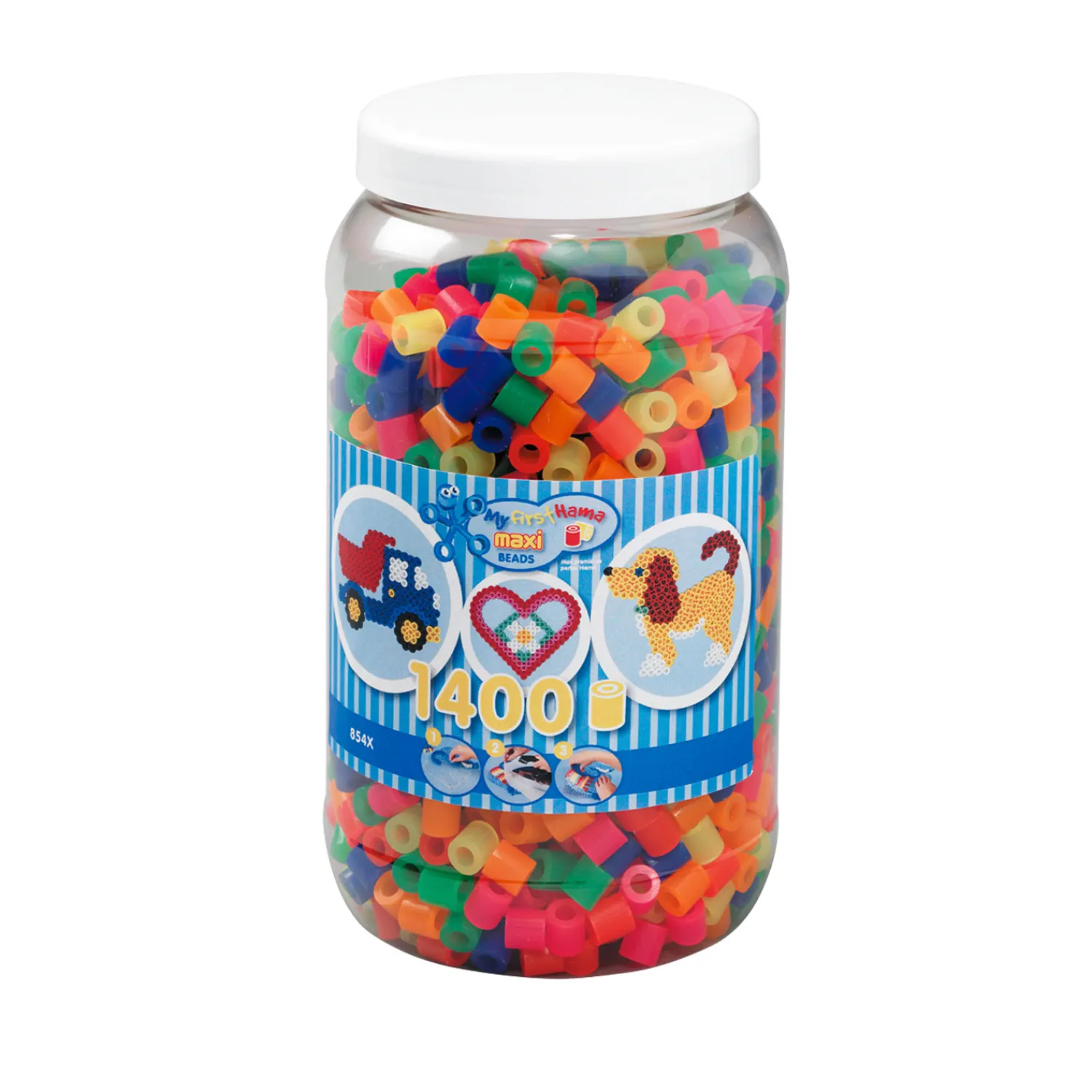 Maxi Strijkkralen in Pot - Neonmix (051), 1400st.>Hama