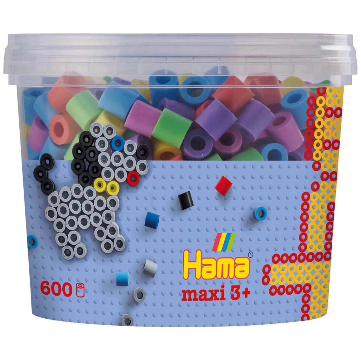Hama Maxi Strijkkralen in Bak - Pastelmix (050), 600st.