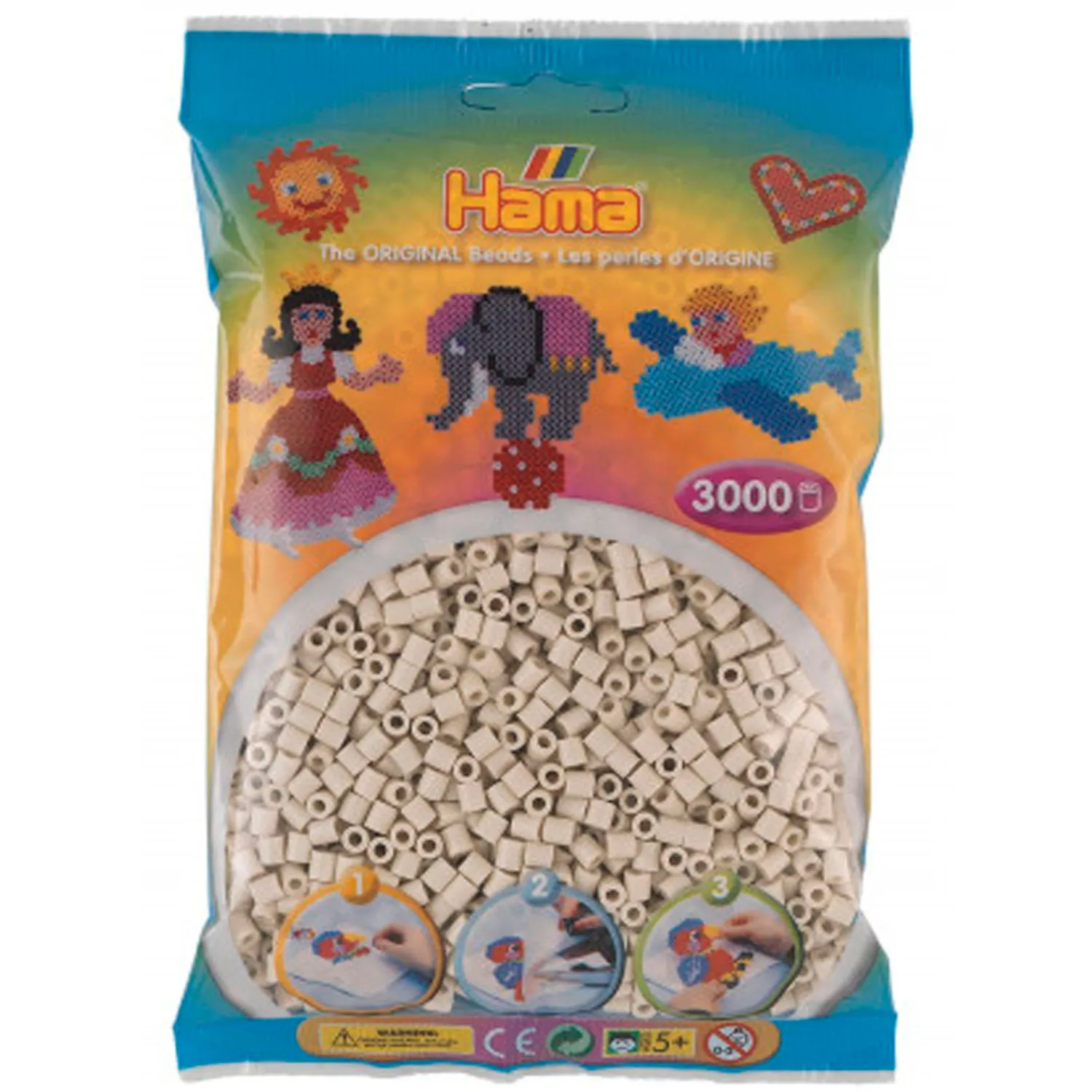 Midi Strijkkralen - Cloudy White (201-77), 3000st.>Hama