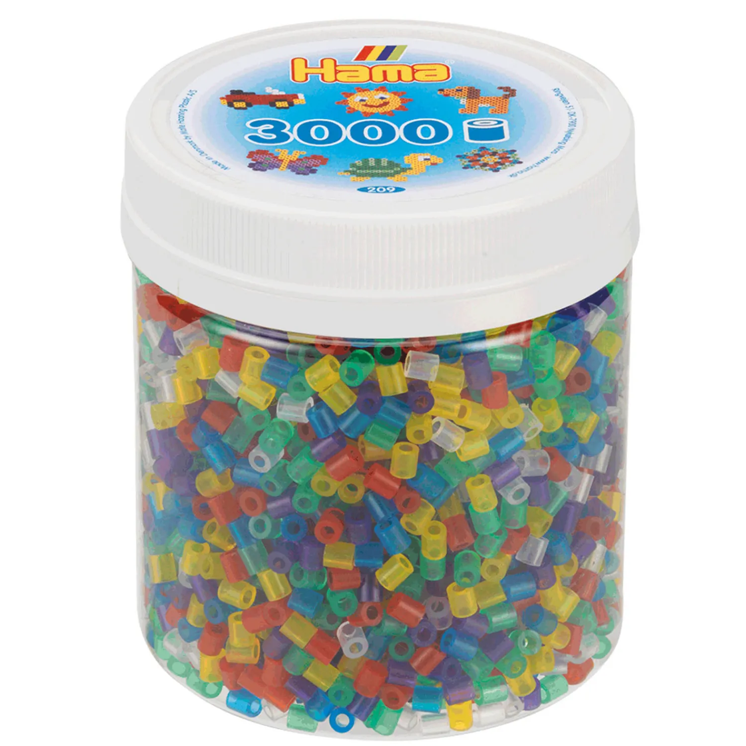 Hama Midi Strijkkralen in Potje - Transparantmix (53), 3000st. Hot