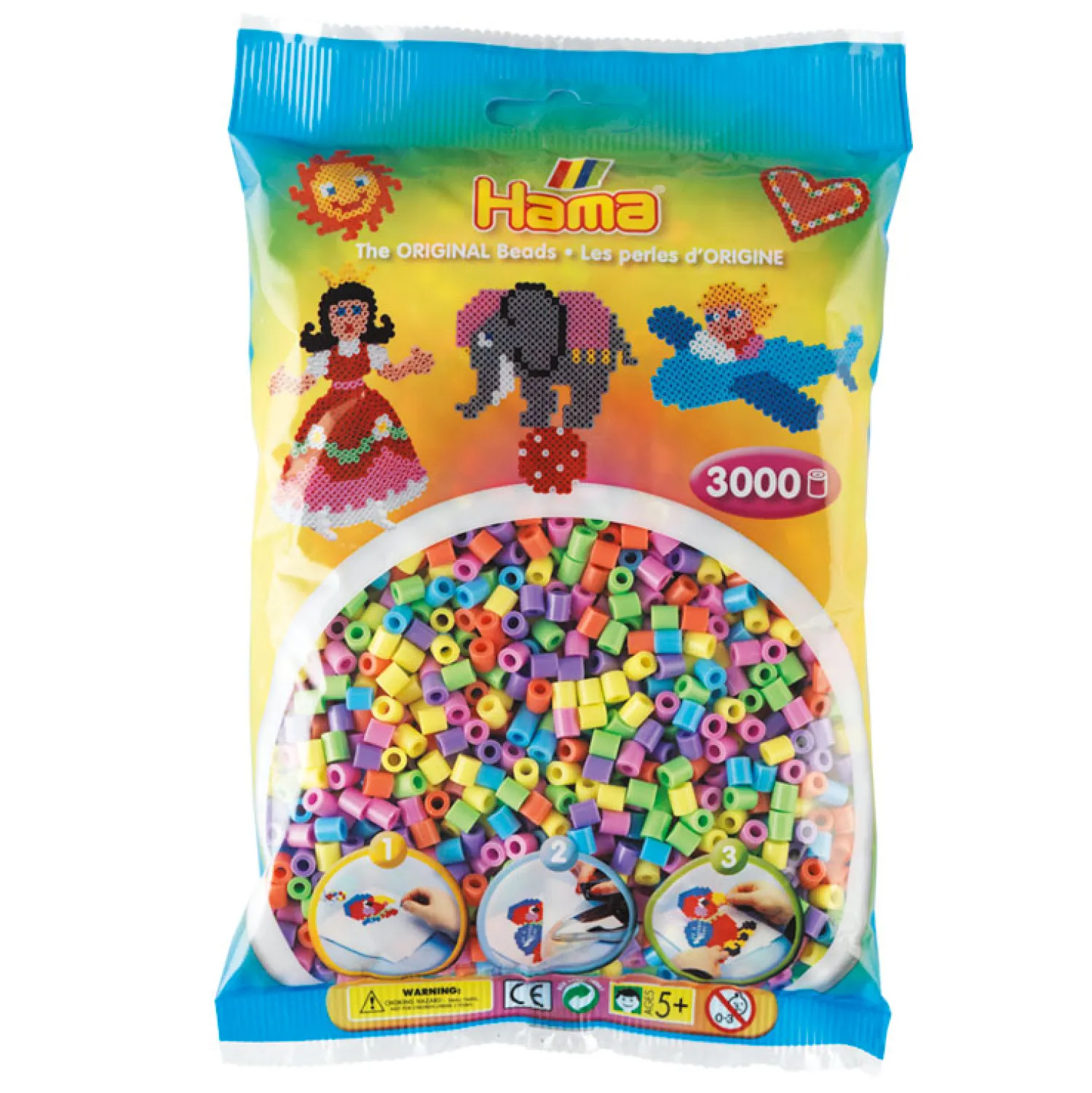 Midi Strijkkralenmix - Pastel (201-50), 3000st.-Hama Hot