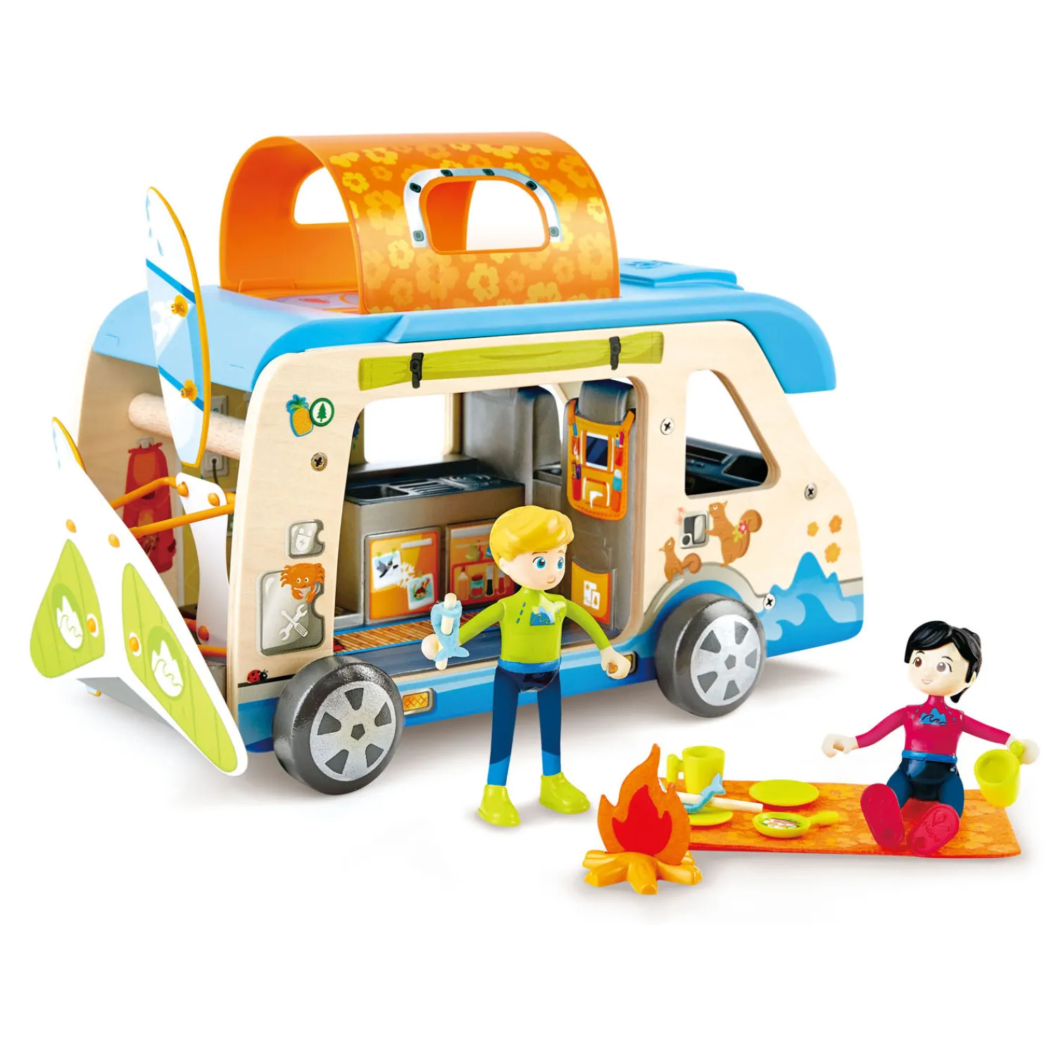Hape Houten Avonturenbus Poppenhuis Hot