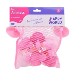 Johntoy Happy World Eenhoorn Badfiguren, 6st. New