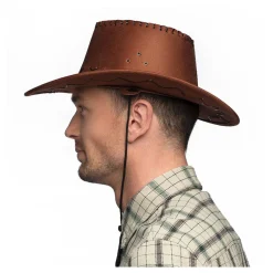 Hoed Elroy Bruin Leer><noscript><img width=