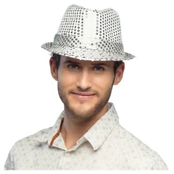 Boland Hoed Popster Pailetten Zilver New