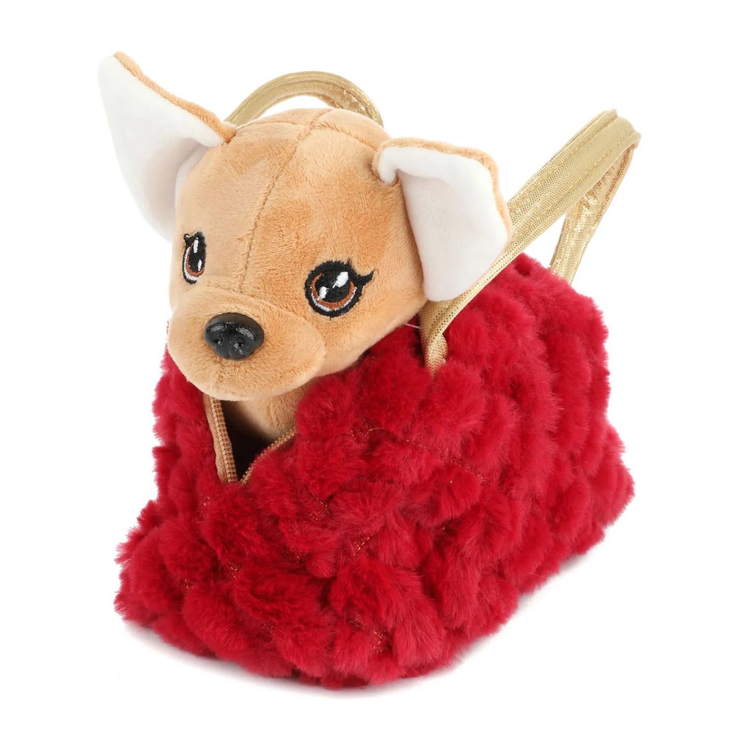 Toi-Toys Hond Pluche Chihuahua Handtas Rood New