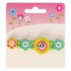 Horloge Hout Bloem- Hot