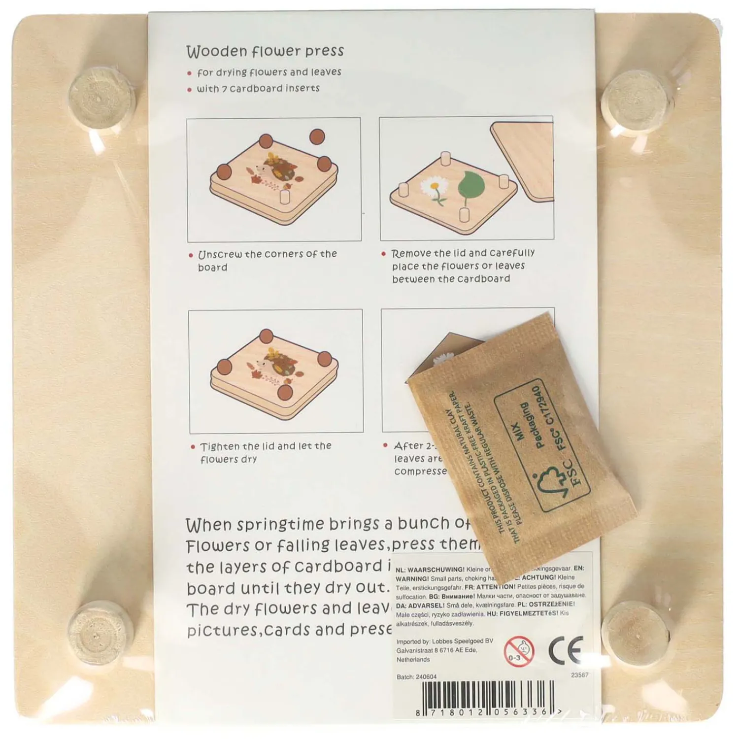 Houten Bloemenpers- Sale