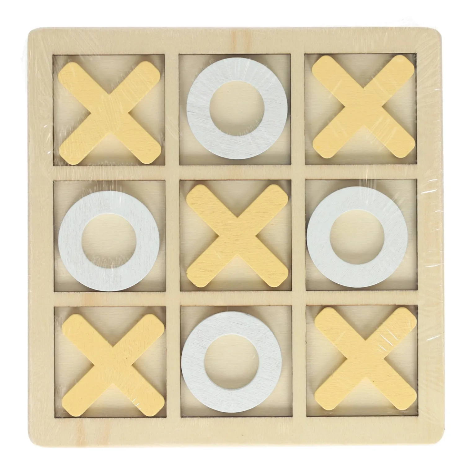 Houten Boter, Kaas en Eieren Spel - 14x14cm> New