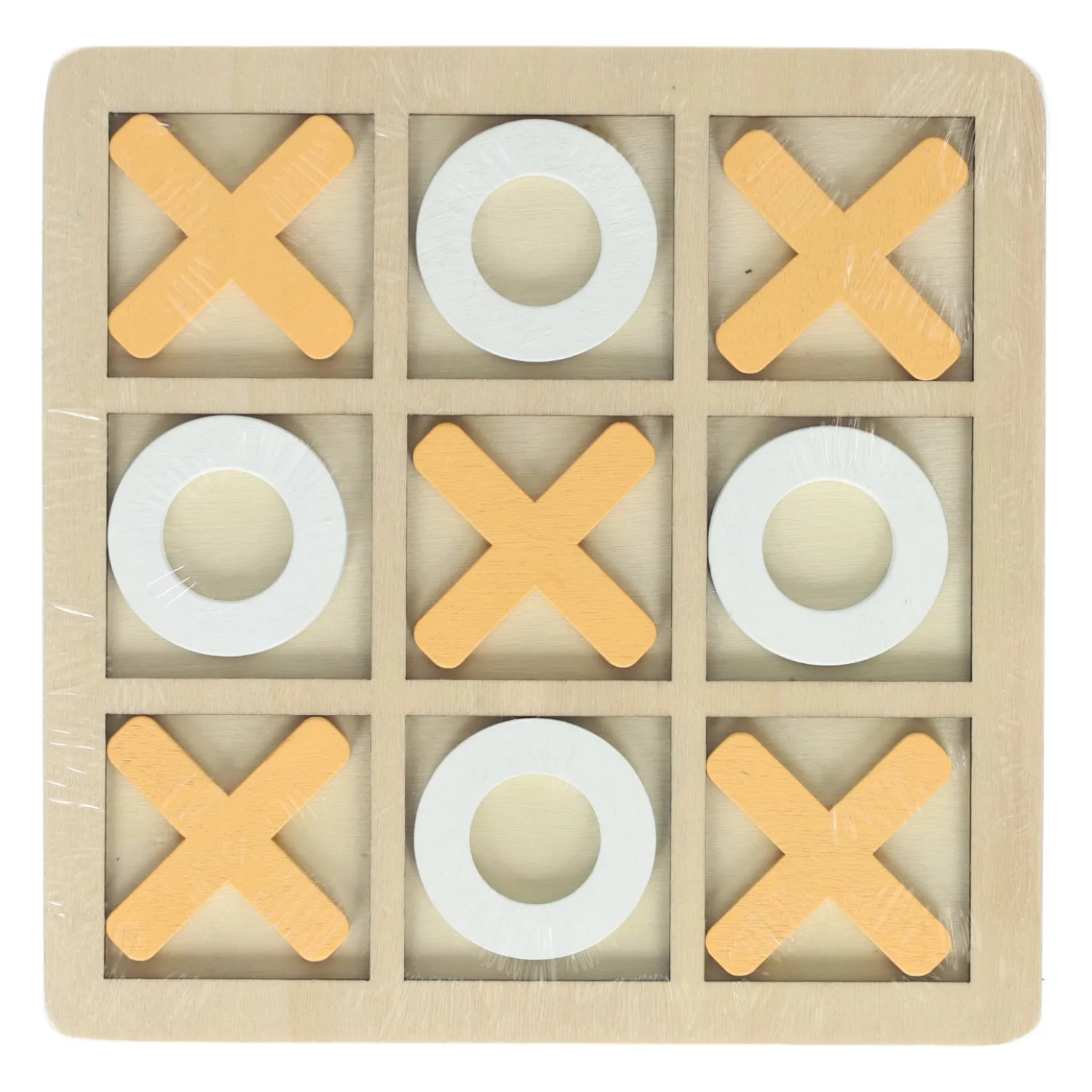 Houten Boter, Kaas en Eieren Spel - 14x14cm> New