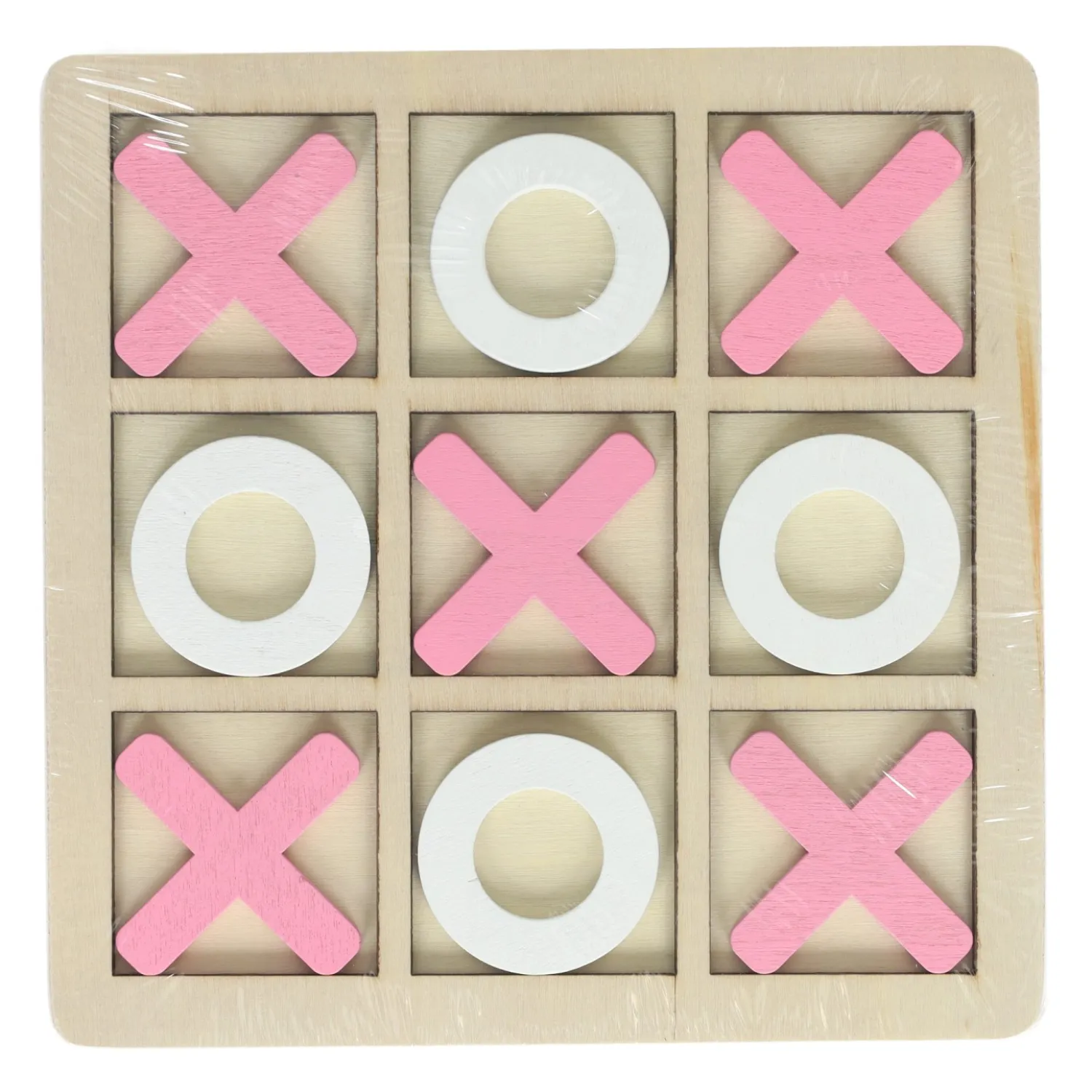 Houten Boter, Kaas en Eieren Spel - 14x14cm> New