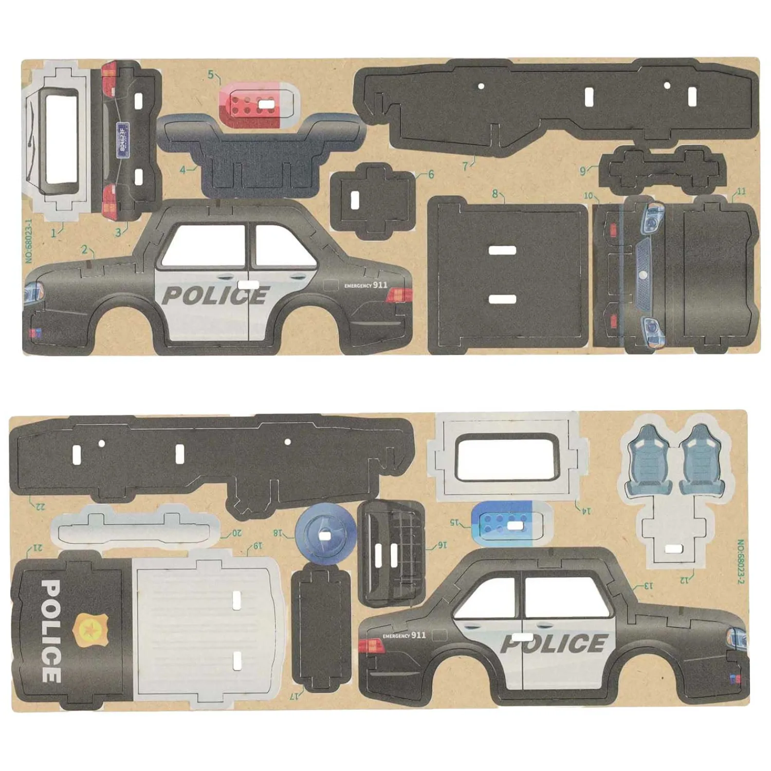 Houten Bouwpakket 3D Politieauto> Hot