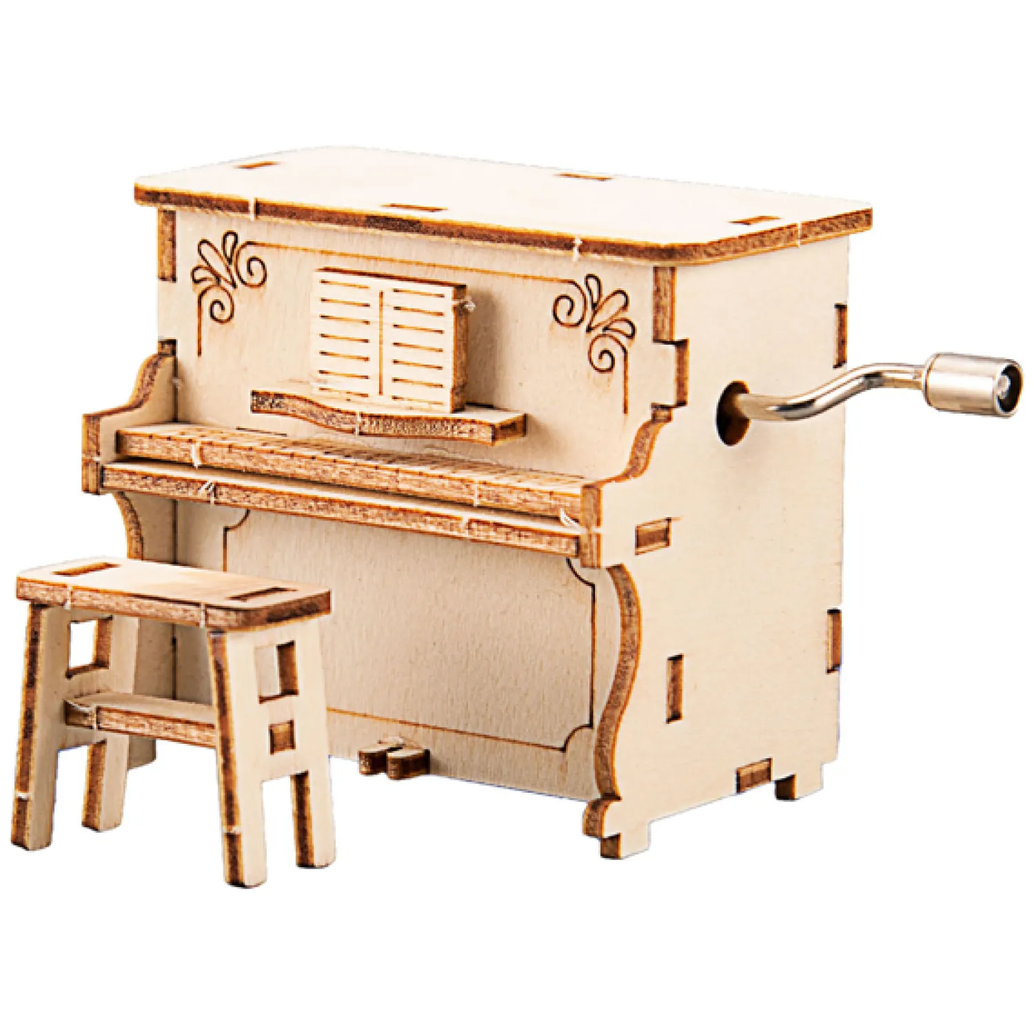 Houten Bouwpakket Wind Up Piano>