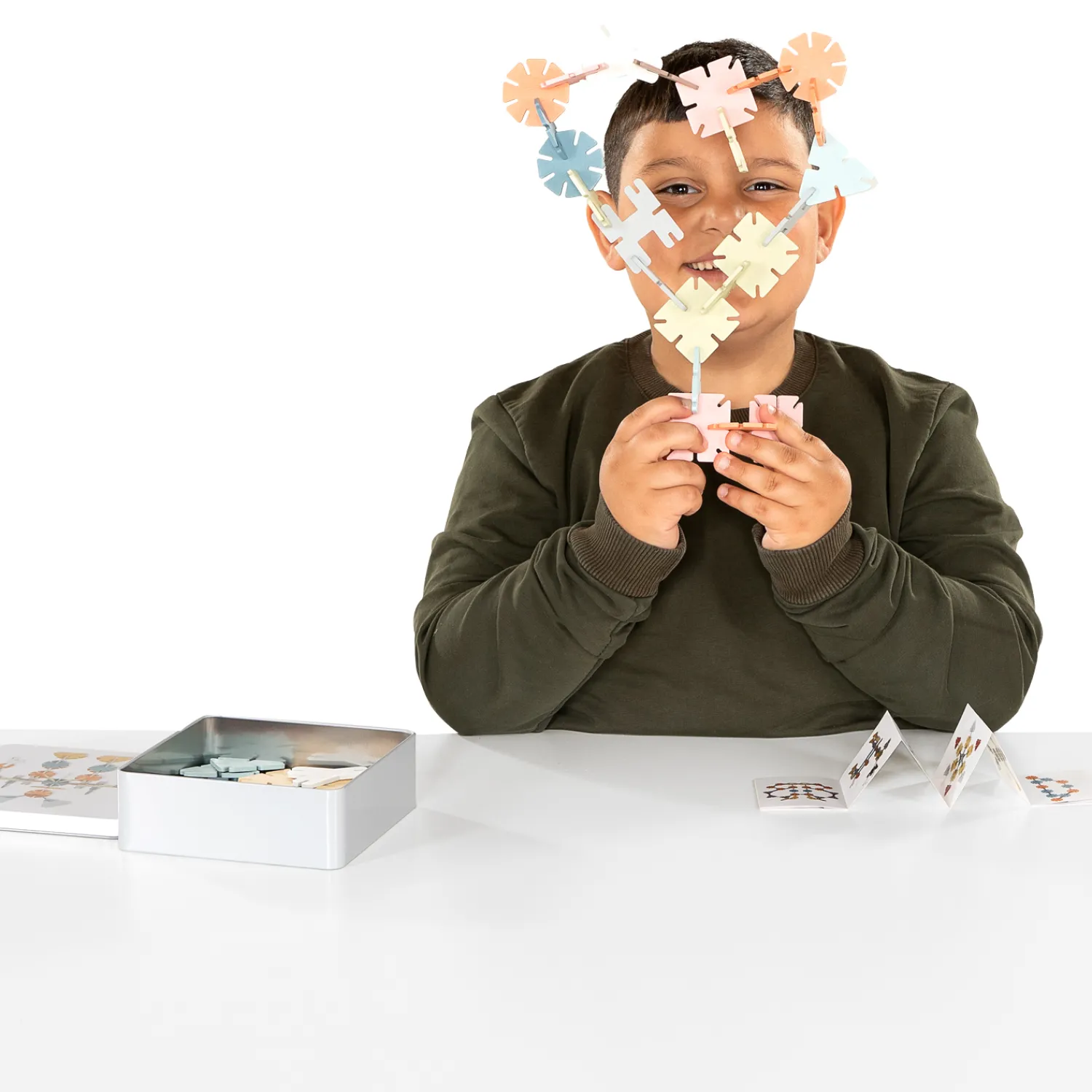 Houten Bouwschijfjes in Opbergbox, 60dlg. Outlet