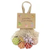 Houten Fruit in Katoenen Netje, 6st> Clearance