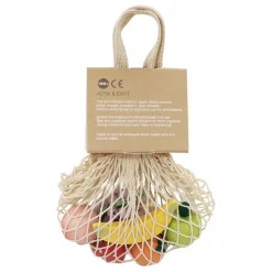 Houten Fruit in Katoenen Netje, 6st><noscript><img width=