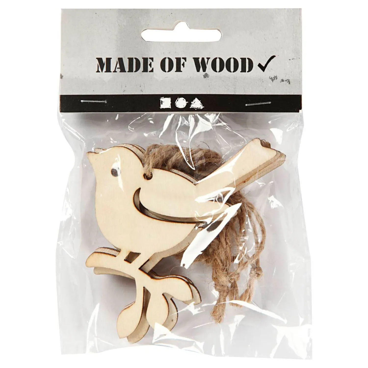 Creativ Company Houten Hanger Vogel, Set van 5 Outlet