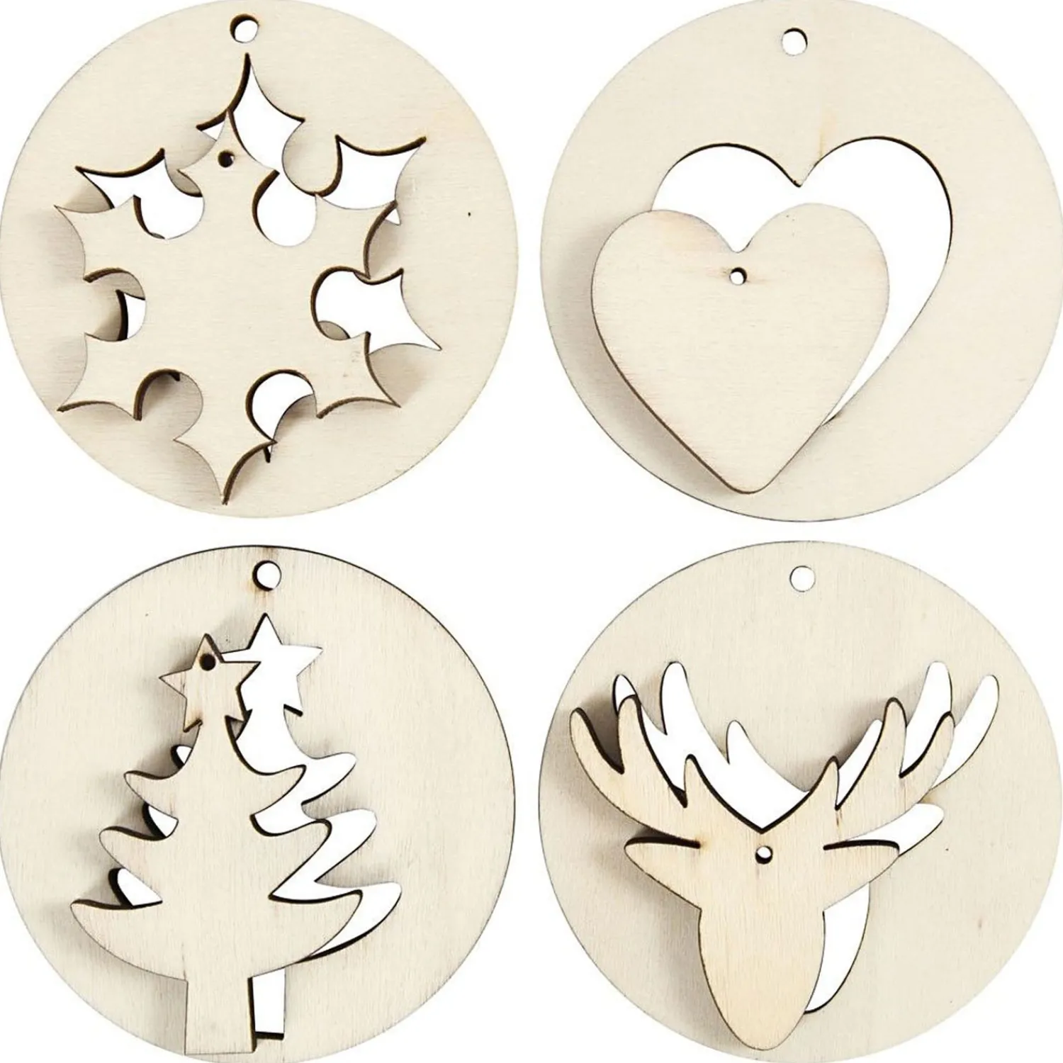 Creativ Company Houten Kersthangers 2in1, 8st. Clearance