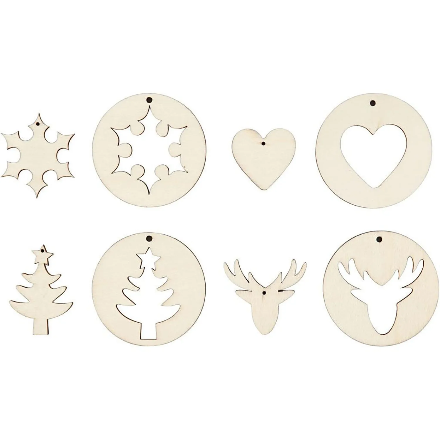 Creativ Company Houten Kersthangers 2in1, 8st. Clearance