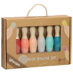 Houten Kinder Bowlingset - Pastel