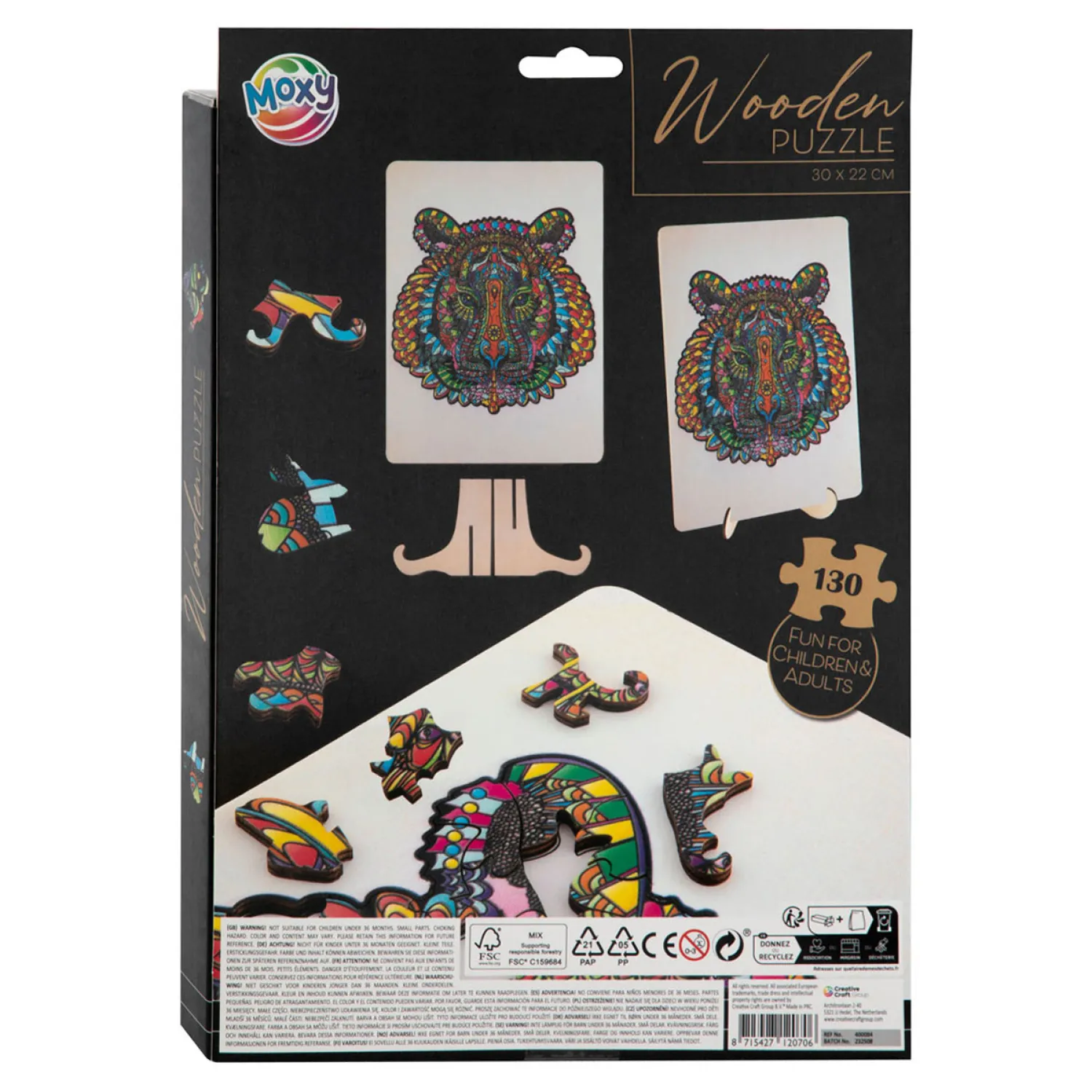 Houten Legpuzzel Tijger 130st.>Creative Craft Group New